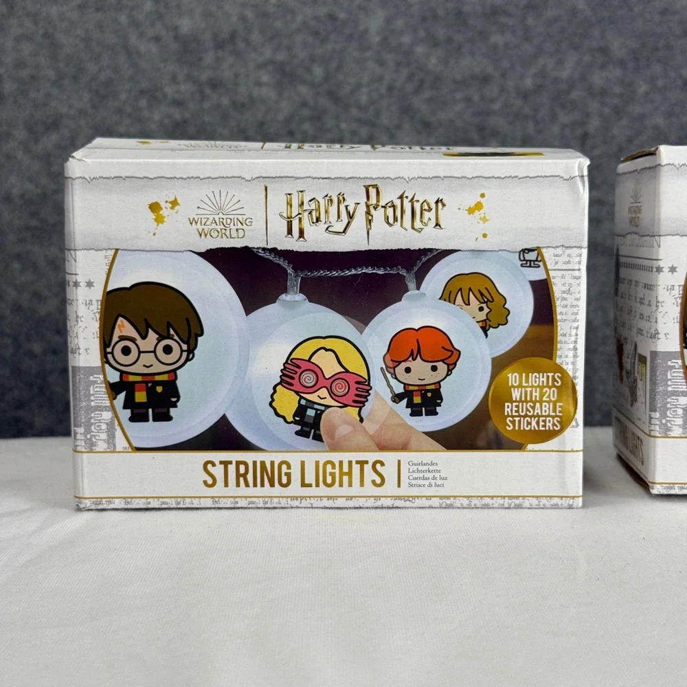 Harry Potter Wizarding World String Lights 10ct with 20 Reusable Stickers New